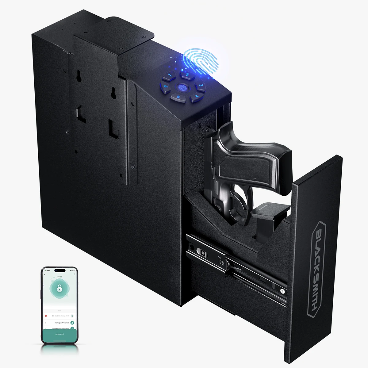 Steel Biometric Fingerprint Gun Safe for Handguns and Pistols