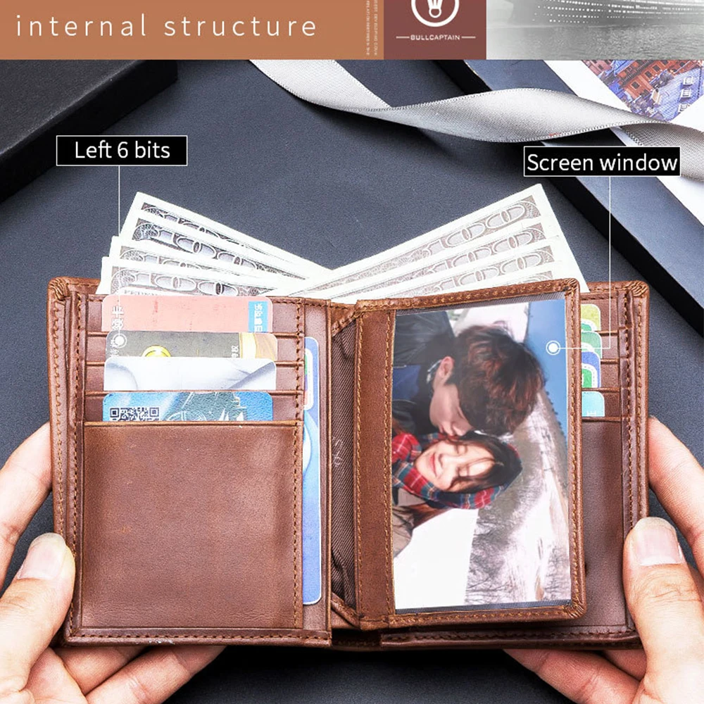 Genuine Cow Leather Small Short Wallet For Men With Money Clip Mens Coin  Purse Credit Card Holder Black Coffee Grey Blue Gift