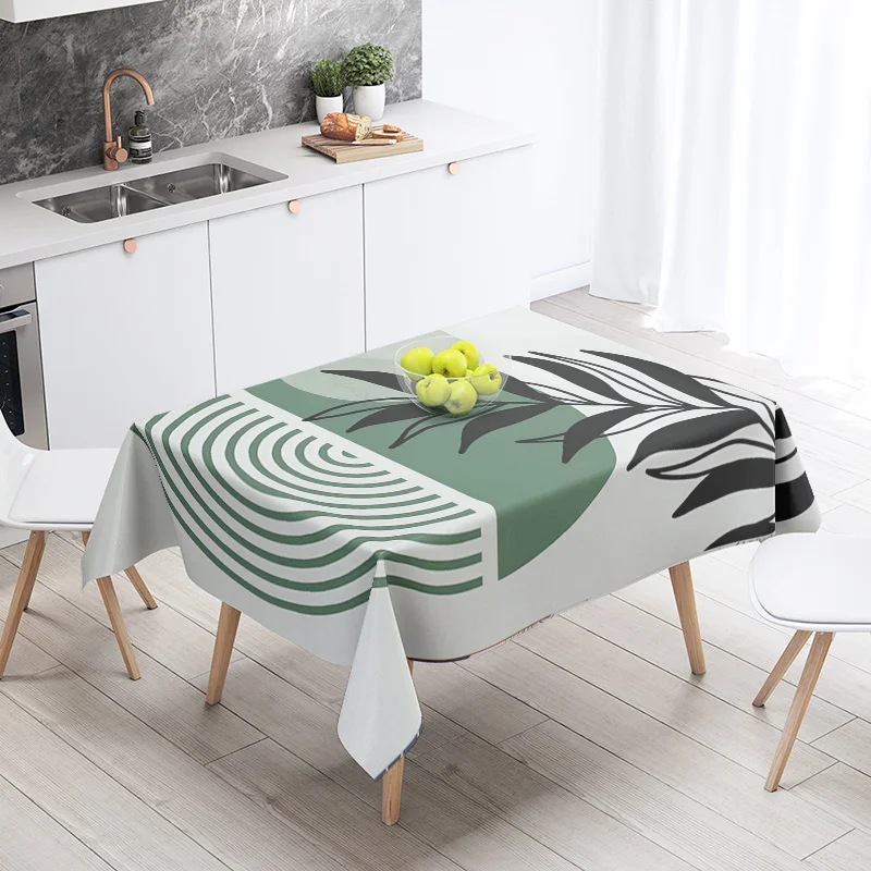 Morandi Ins Style Tablecloth Abstract Art Design 2025 New Geometric Pattern Decorative Tablecloth for Coffee Shop 2