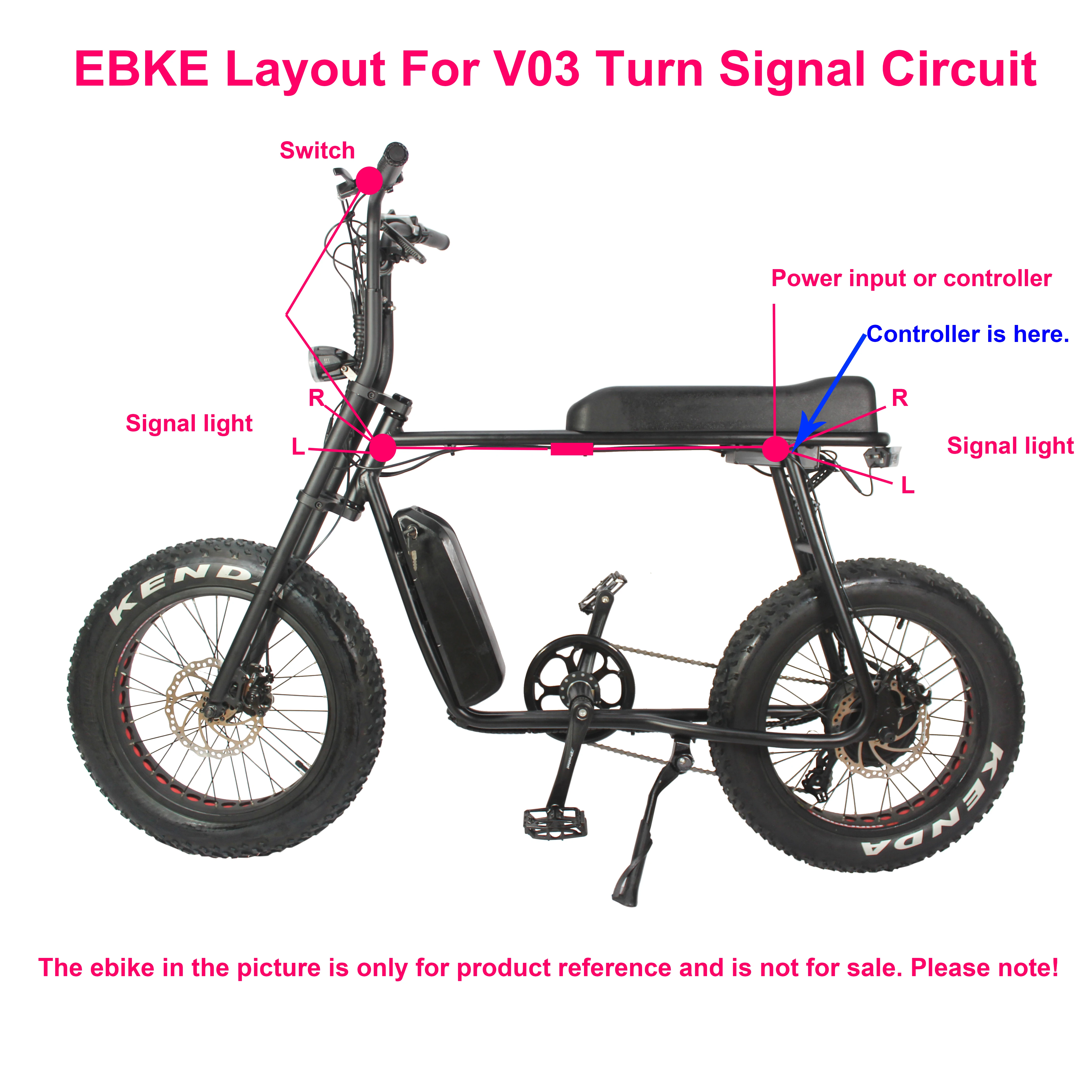 Electric Bike Switch EBKE Electric Bicycle 36V 48V 52V 72V Steering Light Set Kit Switch Left Right Turn