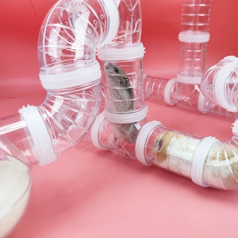 جديد حظيرة الهامستر خطوط الأنابيب الخارجية يمكن تقسمها بشكل عشوائي لتقوم بها بنفسك تصميم المناظر الطبيعية أنابيب قفص هامستر تعديل نفق الحركة