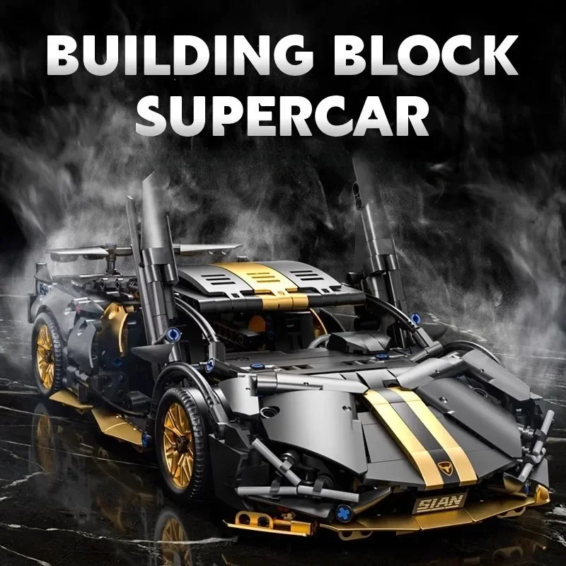 1:14 Sports Car Building Block Model Famous Sport Advanced Replica Race Cars Models DIY Power Building Blocks Collectible Gifts 3