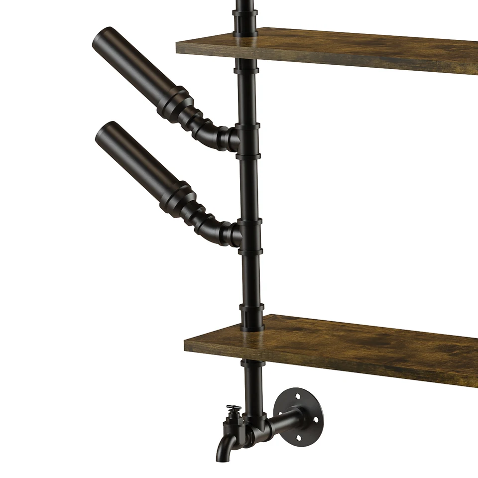 Wall Mounted 4 Tier Floating Liquor Shelf Rack