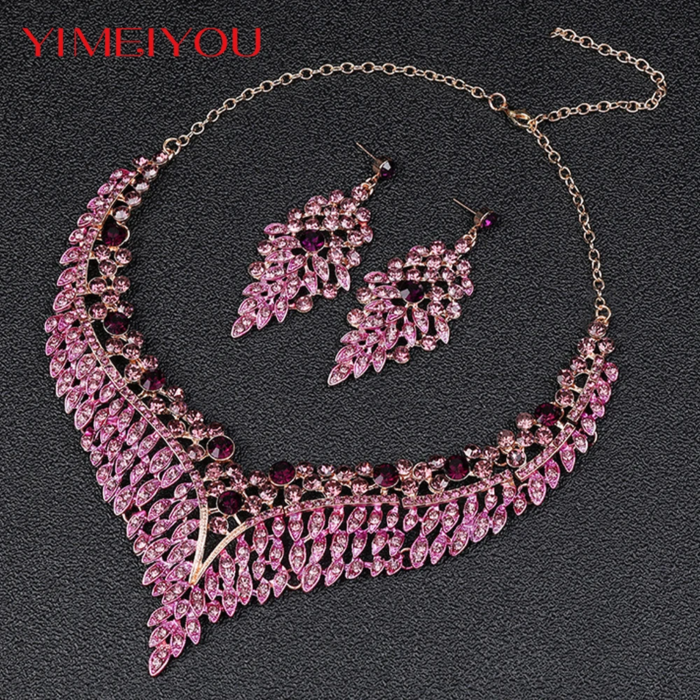 

Zircon Necklace Earrings Jewelry Sets Korean Circle Light Luxury Fashion New Style Simple Trendy Elegant Female Free Shipping