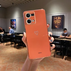Luxurious Love Heart Design Phone Case - Elegant Protective Cover for Reno (AX Camellia Red)