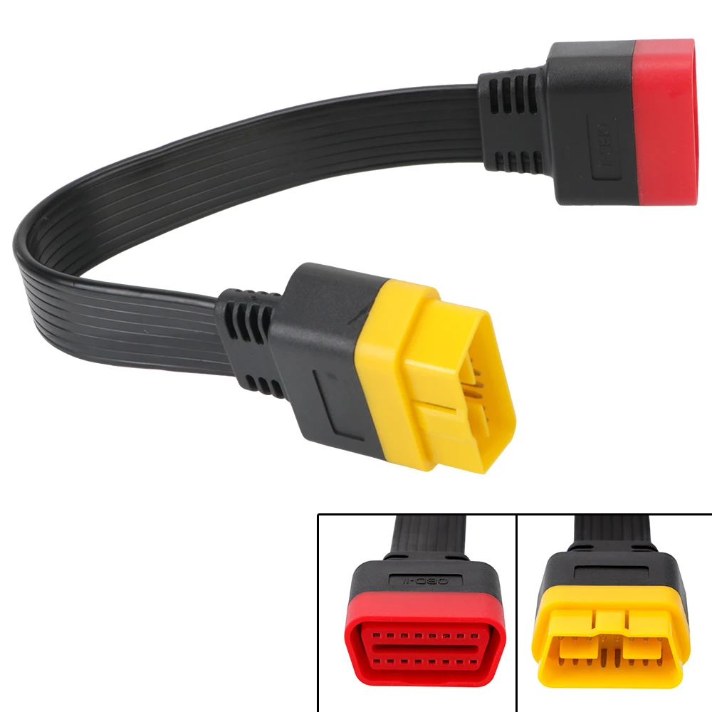 

Car 16 PIN Male to Female OBD2 Scanner Extended Adapter 32cm OBDII Extension cable ELM327 Diagnostic Connectors