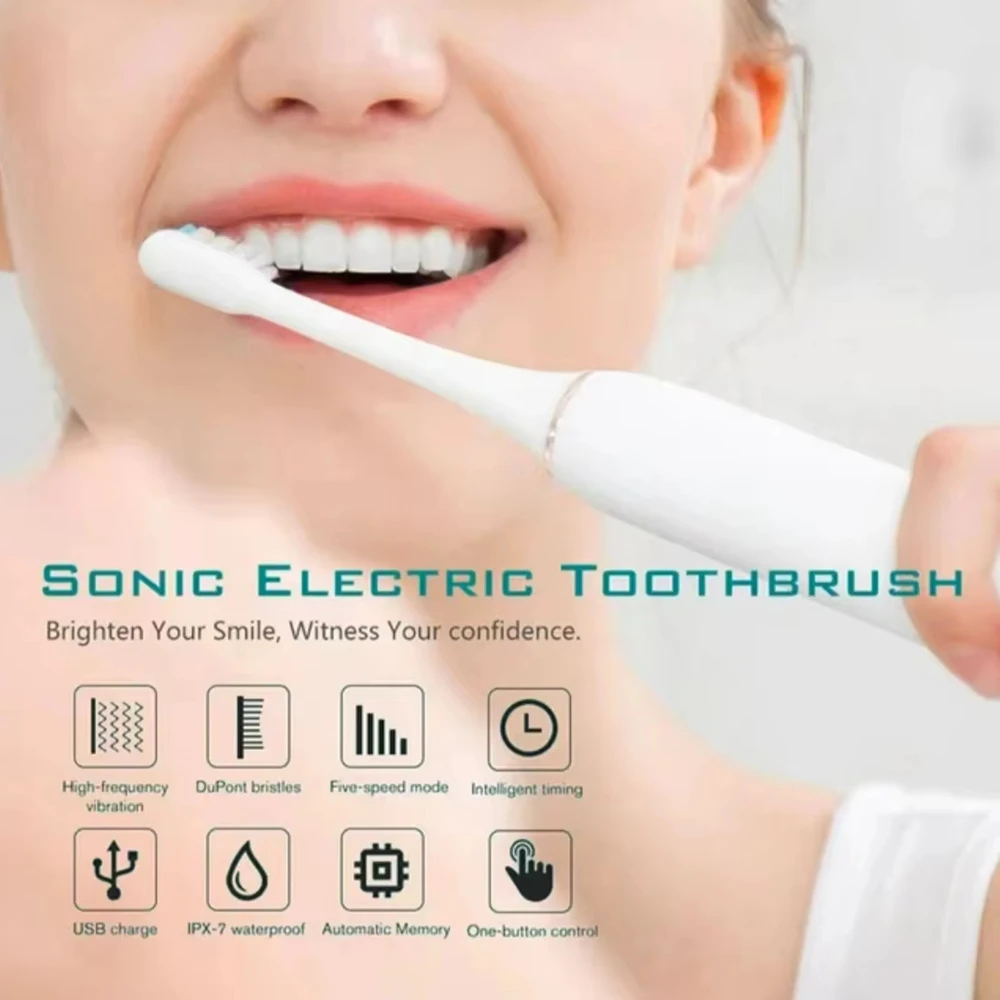 Xiaomi Sonic Electric Toothbrush For Adults IPX7 Waterproof DuPont Brush Head USB Rechargeable 6 Modes With Replacement Heads 3