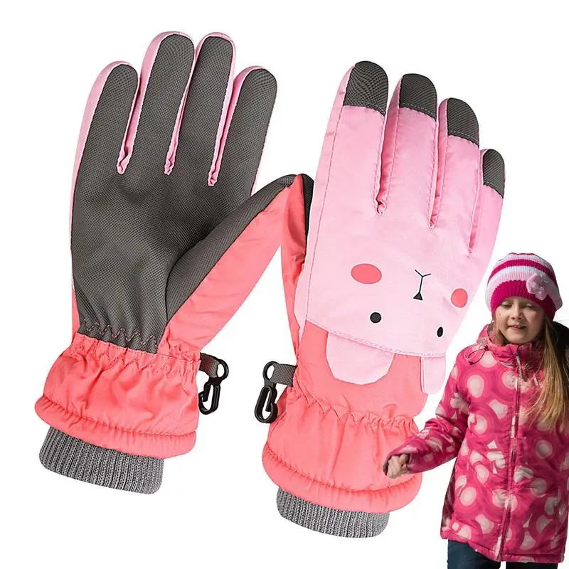 

Kids Winter Gloves Waterproof Cute Bear Cold Weather Gloves Thick Windproof Insulated Non Slip Kids Winter Gloves For Hiking