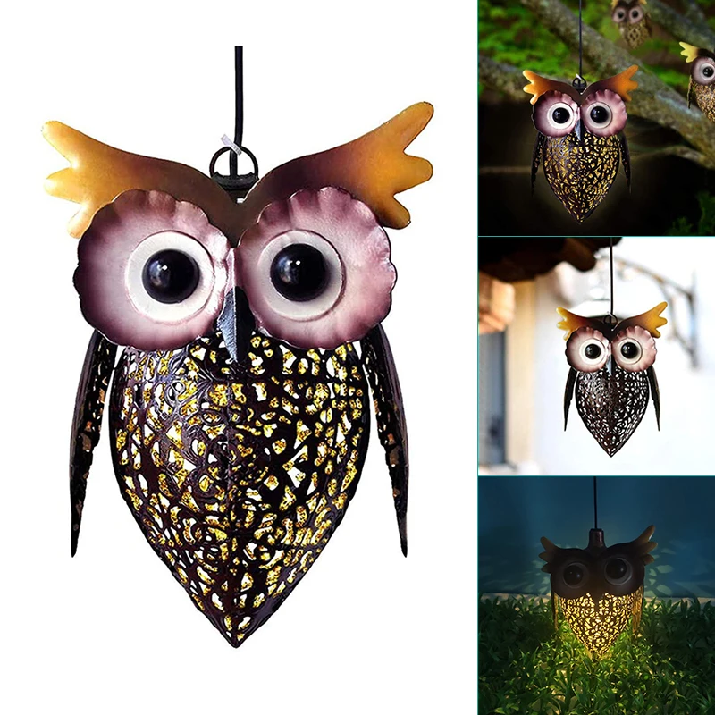 Solar Lamp Hanging Owl Animal Solar Garden Lights Solar Powered Solar Led Light Outdoor Garden Decoration Lamp Waterproof Lights cat figure neon light led decor lamp sign lights animal store usb