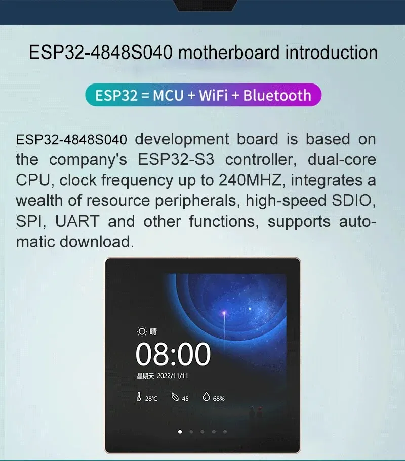 ESP32-S3 4.0 Inch Development Board for Arduino LVGL WiFi Bluetooth 480*480 Smar