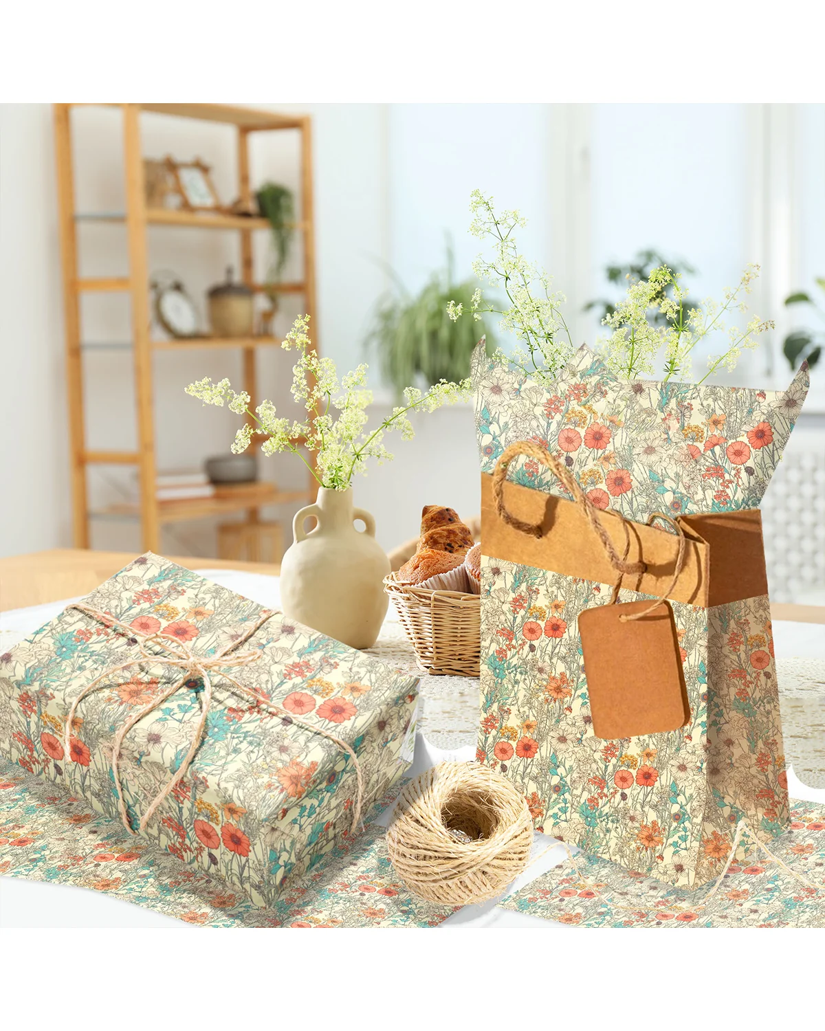 20/50 Stück Frühlings-Blumen-Seidenpapier, florales Schneebirnenpapier, Geschenkpapier, Geschenkverpackung für Geburtstagsfeiern – Detail 6