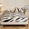Winter new tiger pattern fast warming imitation rabbit plush mattress thickened plush mattress protective cover dust-proof 6