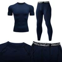 Dean M Tight Fitness Compression Set pour homme, pantalon de survêtement sportif, vêtements de sport moulants, entraînement, jogging, MMA, yoga, 2 pièces 4
