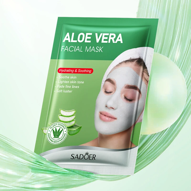 5pcs SADOER Aloe vera Face Mask Mud Masks Facial Moisturizing Blackhead Removal Clay Skin Care Products