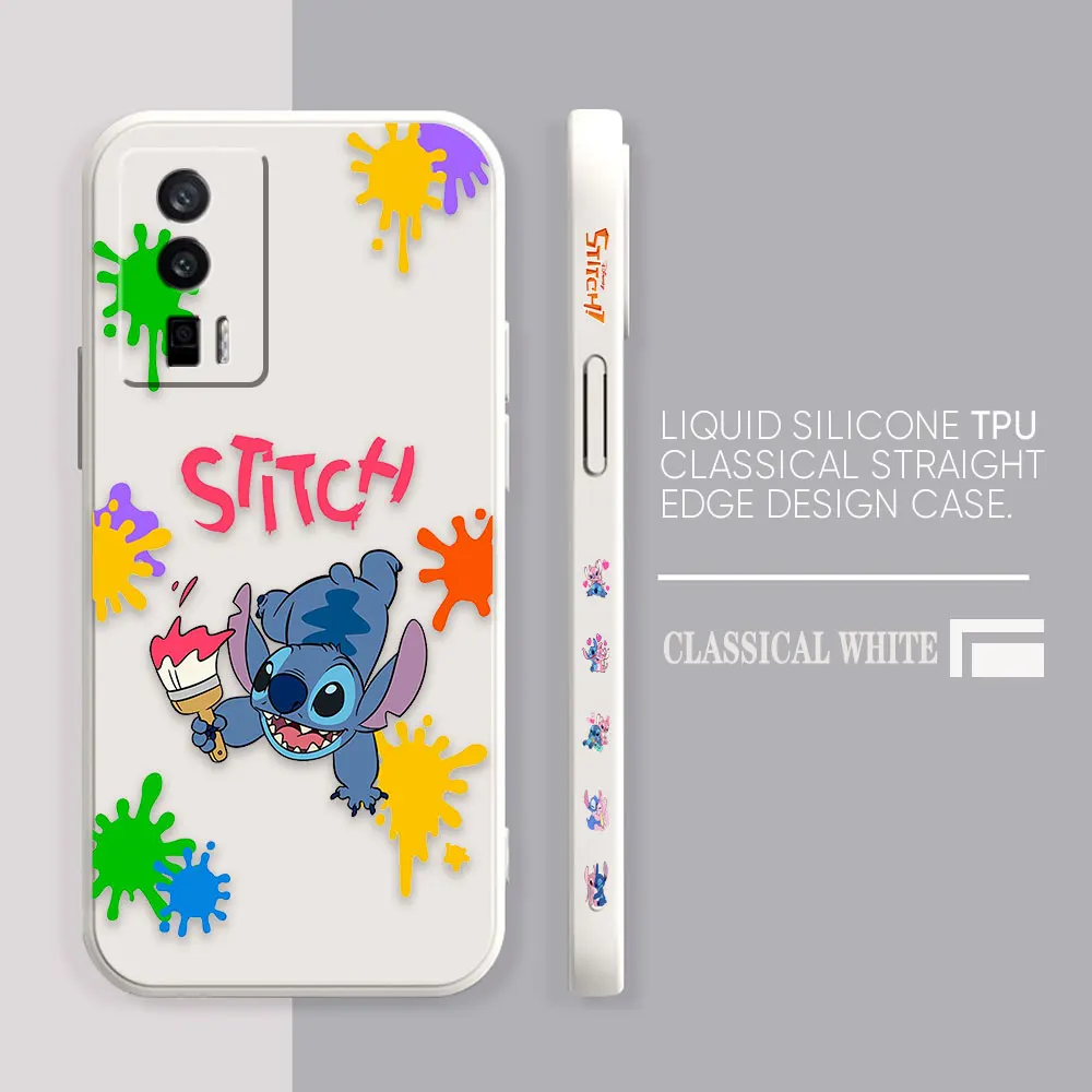 thumbnail image 1 of Funda para Redmi K60E K60 K50 K40S K40 K30 9A 9 8A 8 10 Pro 4G 5G Color Simple funda de silicona líquida lindo Lilo & Stitch, 1 of 5