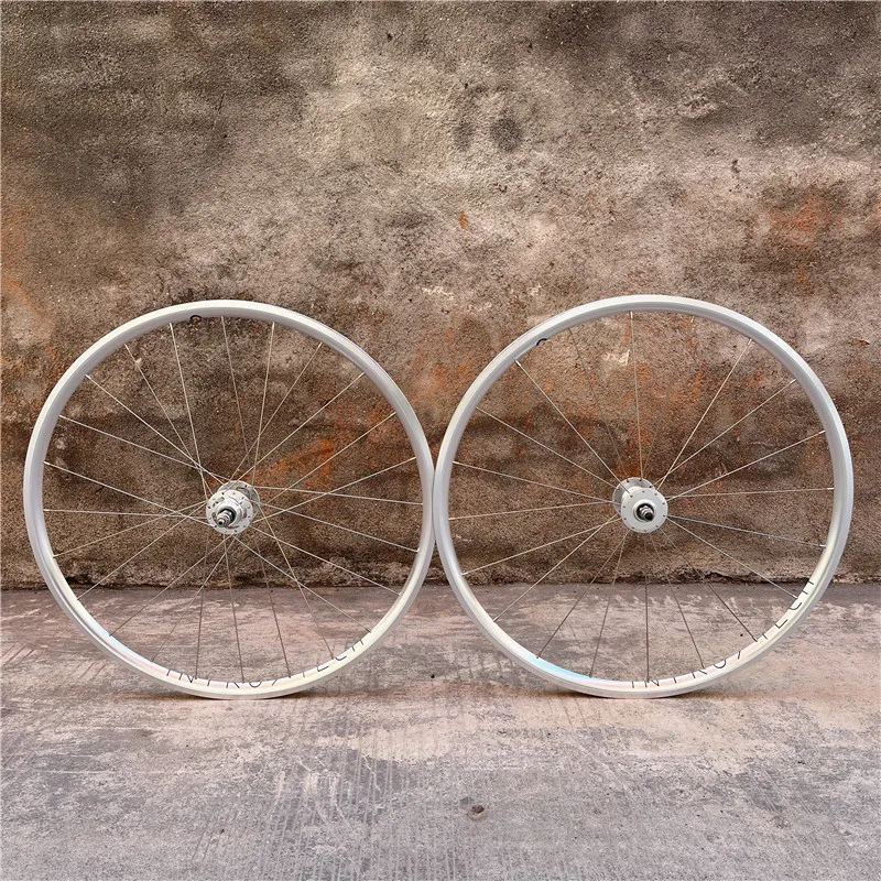 Intro7 Wheel Fixie Vintage Wheel Anteriore 20 Fori Posteriore 24 Fori Master Hub Retro Silver Wheel Fixed Gear Bike Repair Part