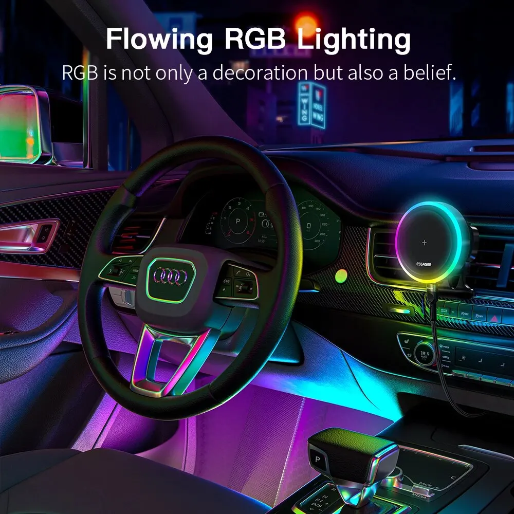Essager RGB ׳ƽ  ޴ ġ, Qi 15W  ,  14, 13  ƽ, Ｚ ޴ ġ ĵ
