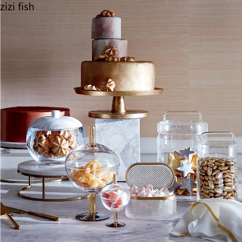 Iron Marble Cake Stand Dessert Tray Dim Sum Plate Display Stand Jewelry Tray Sushi Plate Snack Fruit Plates Refreshment Trays