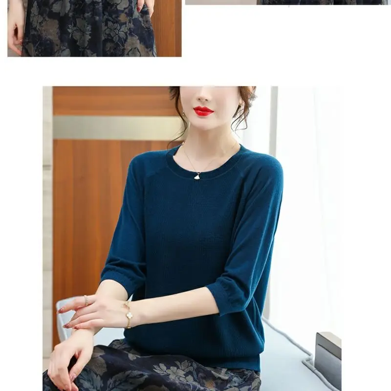 Frühling Herbst elegante Mode Harajuku Slim Fit Tops Frauen lässig lose alle Match Unterhemd o Hals Einsatz Patchwork T-Shirts – Detail 15