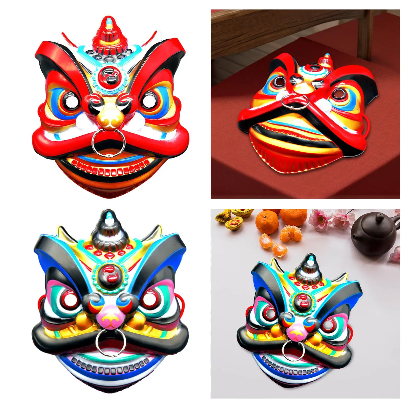 Oriental Lion Mask Realistic Novelty Lion Dance Mask for Festival Celebrations Costume Accessories Dressing up Masquerade Party