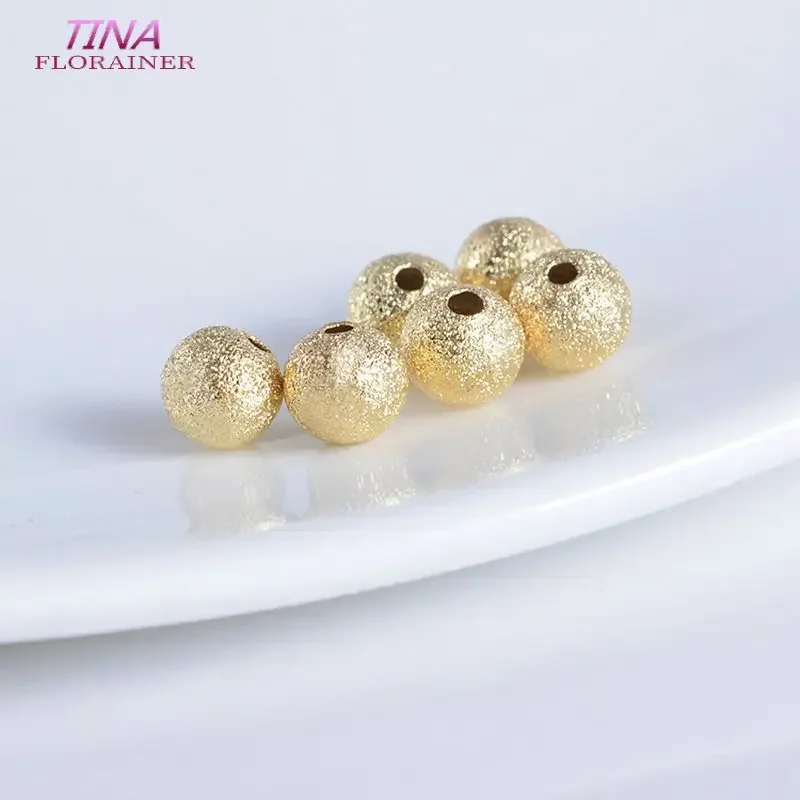 20PCS 3MM 4MM 5MM 6MM 14K Gold Farbe Überzog Messing Matte Runde Perlen Hohe qualität Diy Schmuck Zubehör