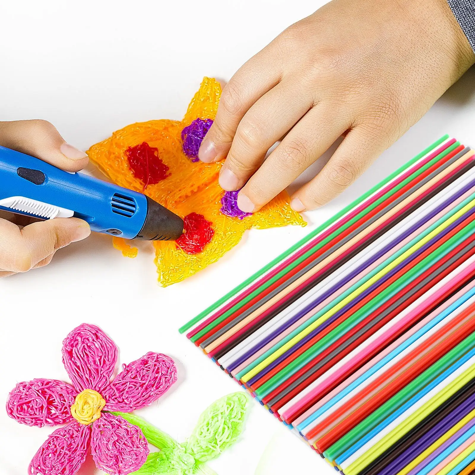 110pcs Pcl Filament 3d Printing Pen Filament Refills 3d Doodler Pen Low Temperature Pcl Filament 3d Pen 22 Colors 2.5mm