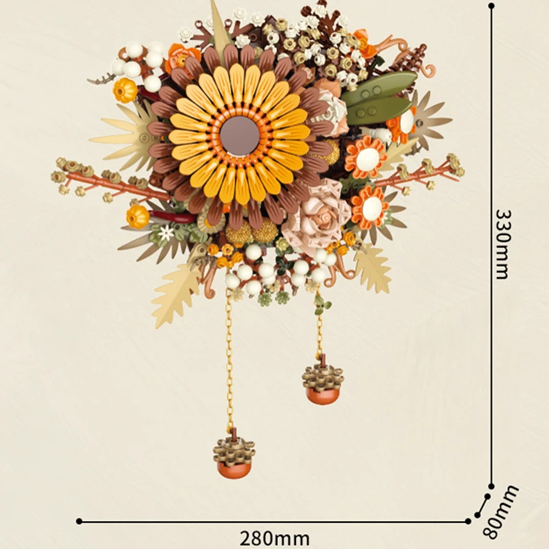 DIY Sunflower Art Wall Décor - Simulated Flower Building Block Kit