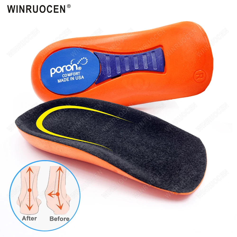 Flat Foot Orthotic Insoles Care Unisex 3/4 Length Insole Arch Support