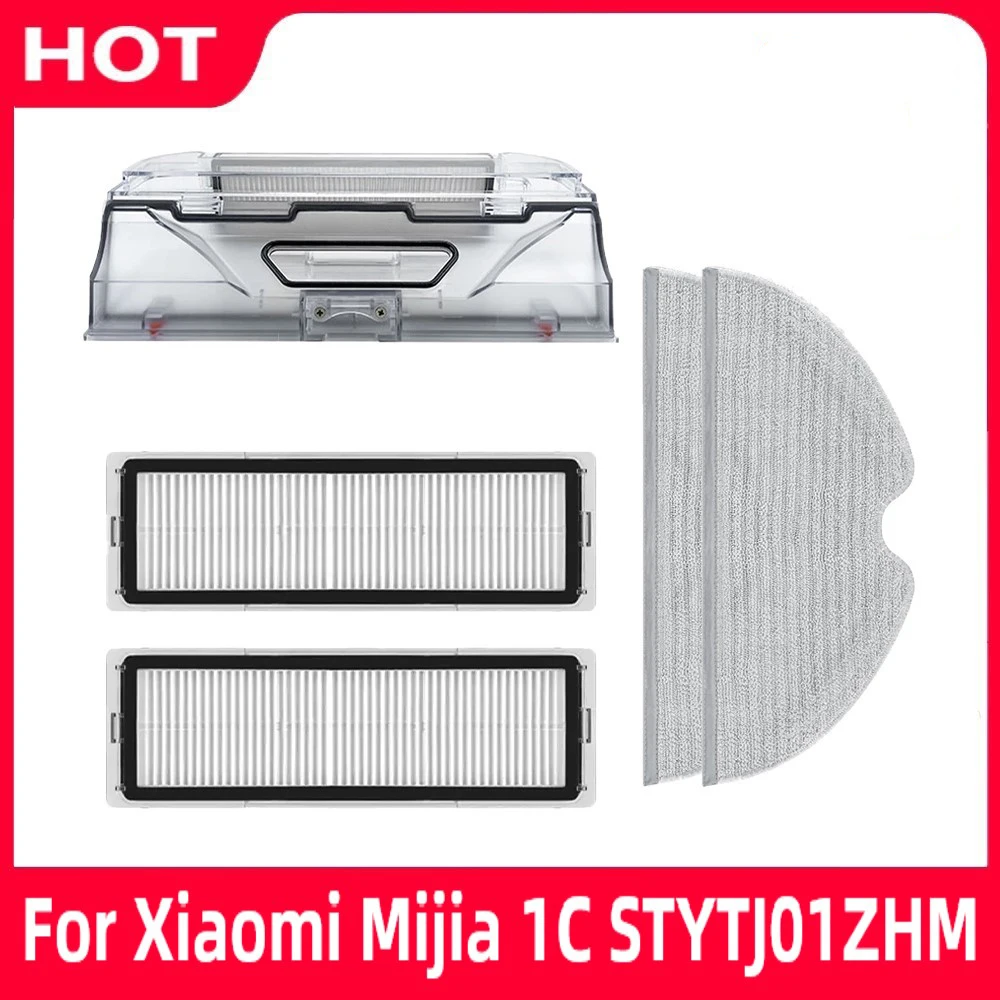 For Xiaomi Mijia 1C STYTJ01ZHM Pro Mi Robot Vacuum Cleaner Dust Box HEPA Filter Mop Cleaning Accessories Trash can Spare Parts dreame h11 h11 max h12 h13 m12 w10 w10 pro vacuum cleaner spare parts cleaning fluid 500ml eufy