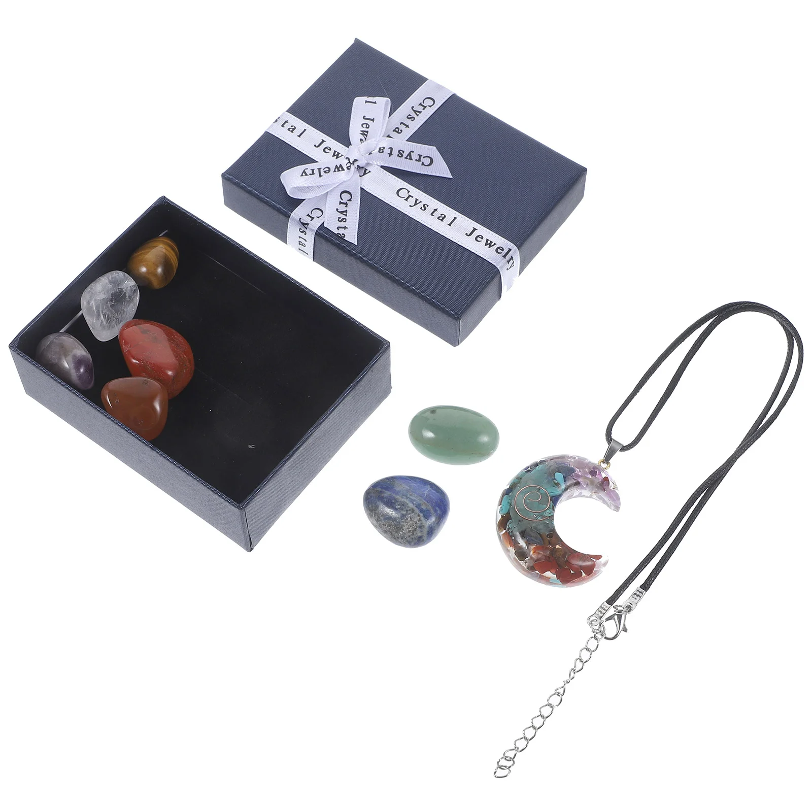 

Crystal Stone Set Natural Stones Mineral Irregular Decor Desktop Gift Box Decorative Decoration