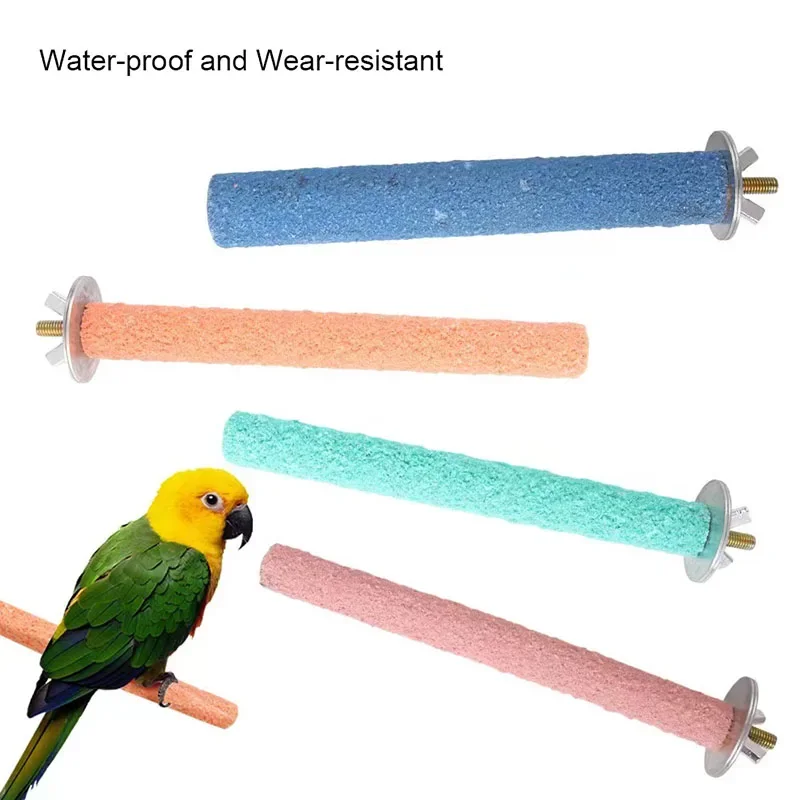 Farbige Quarz Sand Haustier Papagei rohe Holz gabel Ast Stand Rack Eichhörnchen Vogel Hamster Zweig Sitz stangen Kauen Biss Spielzeug Stick – Detail 7