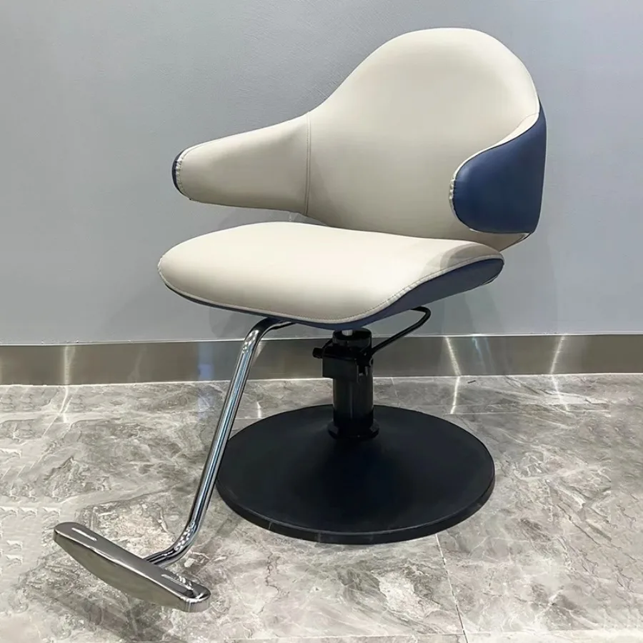 Hydrolic Barber Chair Cream Silver Portable Professional Mobile Barber Chair Tool Luxury Luxery Footrest Legs Stuhl Dining Chair