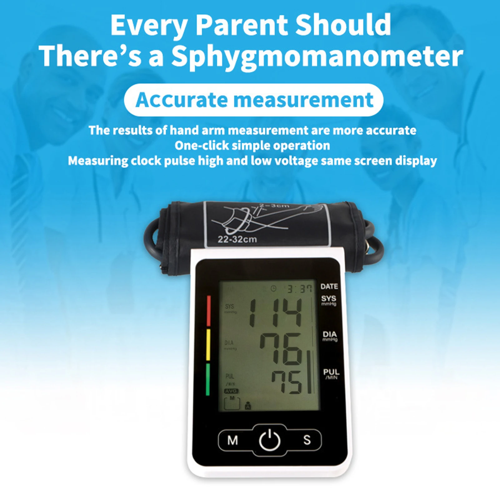 Intelligent Electronic Sphymomanometer Home Use Digital LCD Arm Type Blood-Pressure Measuring Meter Accurate Measurement blood pressure monitor blood pressure meter