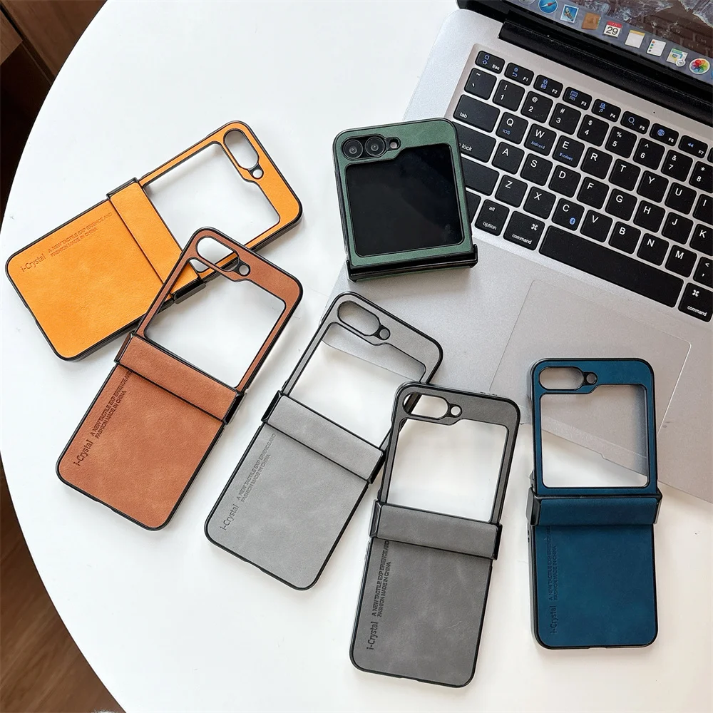 Luxury Leather Matte Fashion Phone Case with Hinge Protection