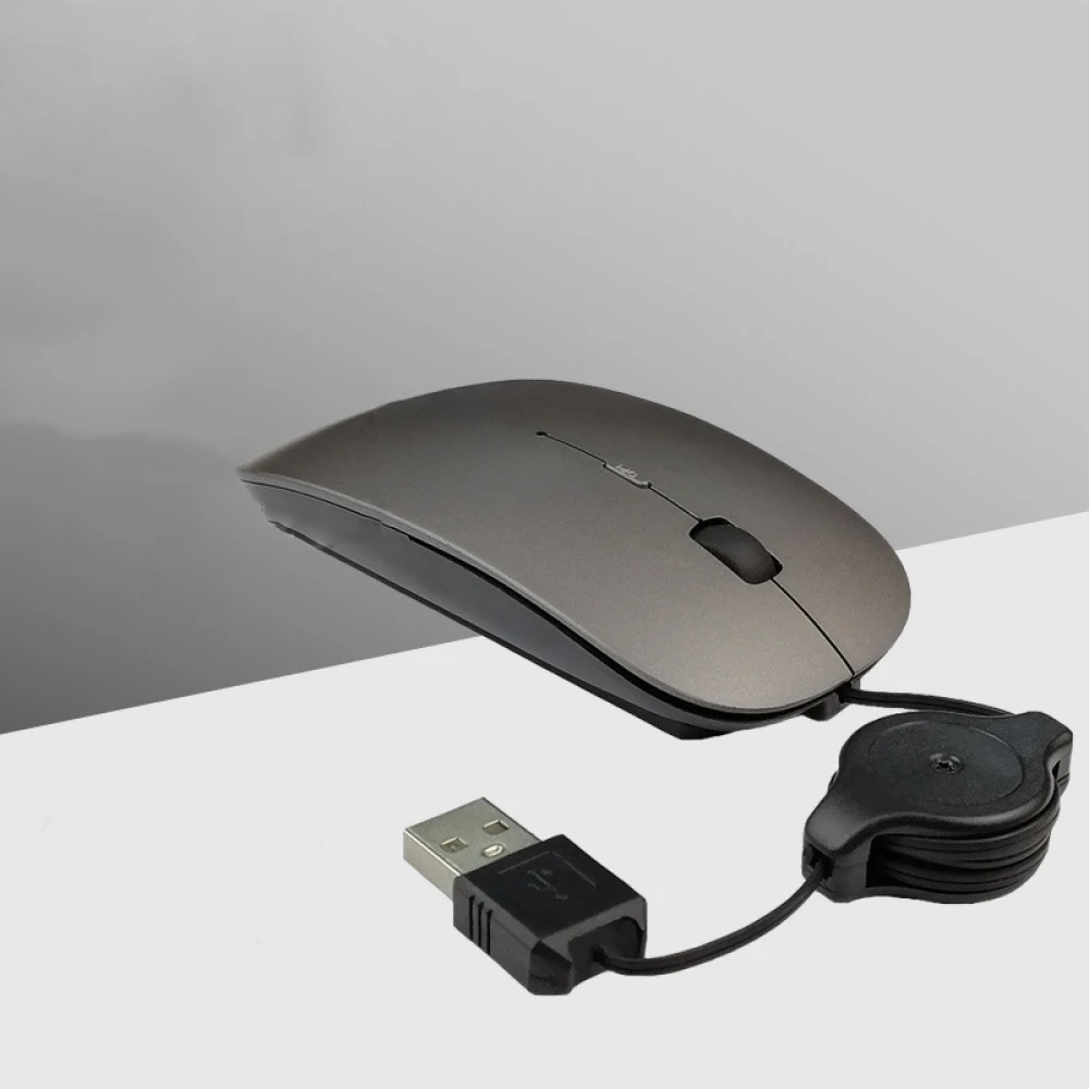 Notebook Wired Mouse Computer Telescopic Mute 800/1200/1600DPI USB Optical Mouse Office Game Accessories