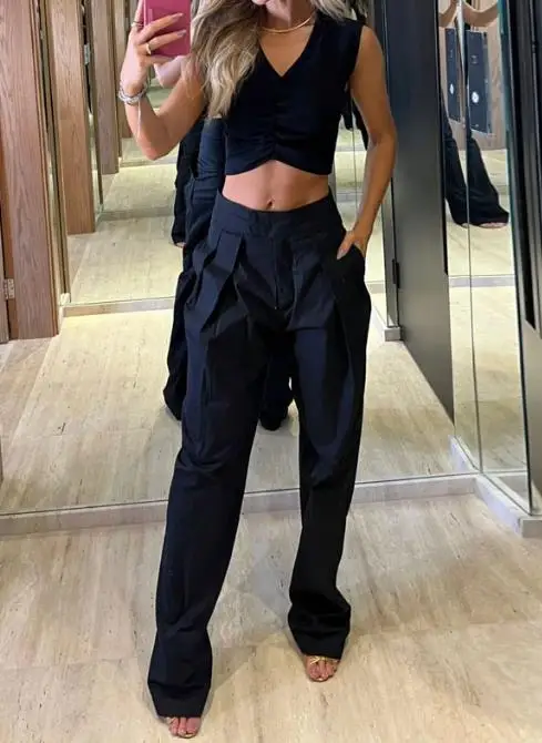 

Summer Fashion Casual Vest Loose Pants Two Piece Set