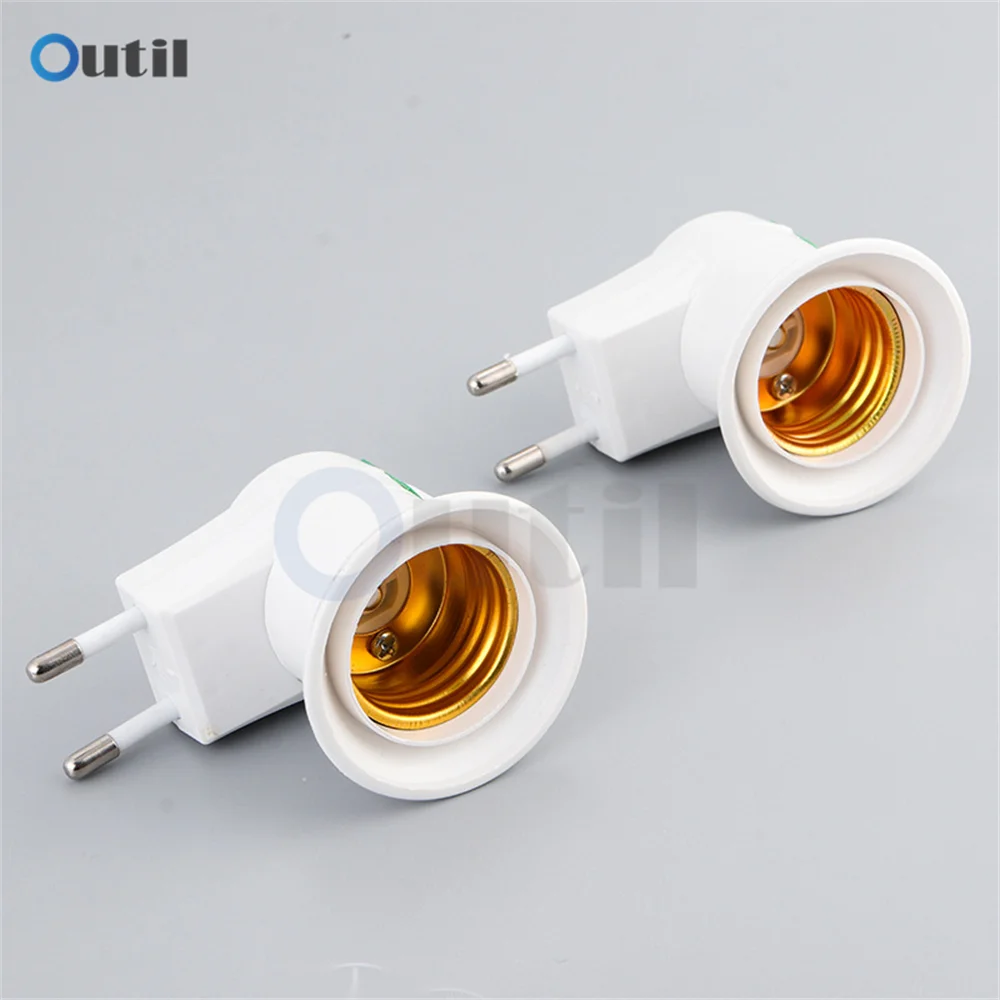 E27 LED Light Socket To EU Plug Holder Adapter Converter 220V ON/OFF 1PC For Bulb Lamp Home Decoration