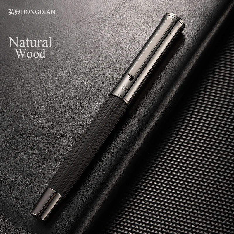 LT Hongdian 1866 wooden Fountain Pen Natural Handmade Pen EF/F Writing Ink Pen For Gift 3