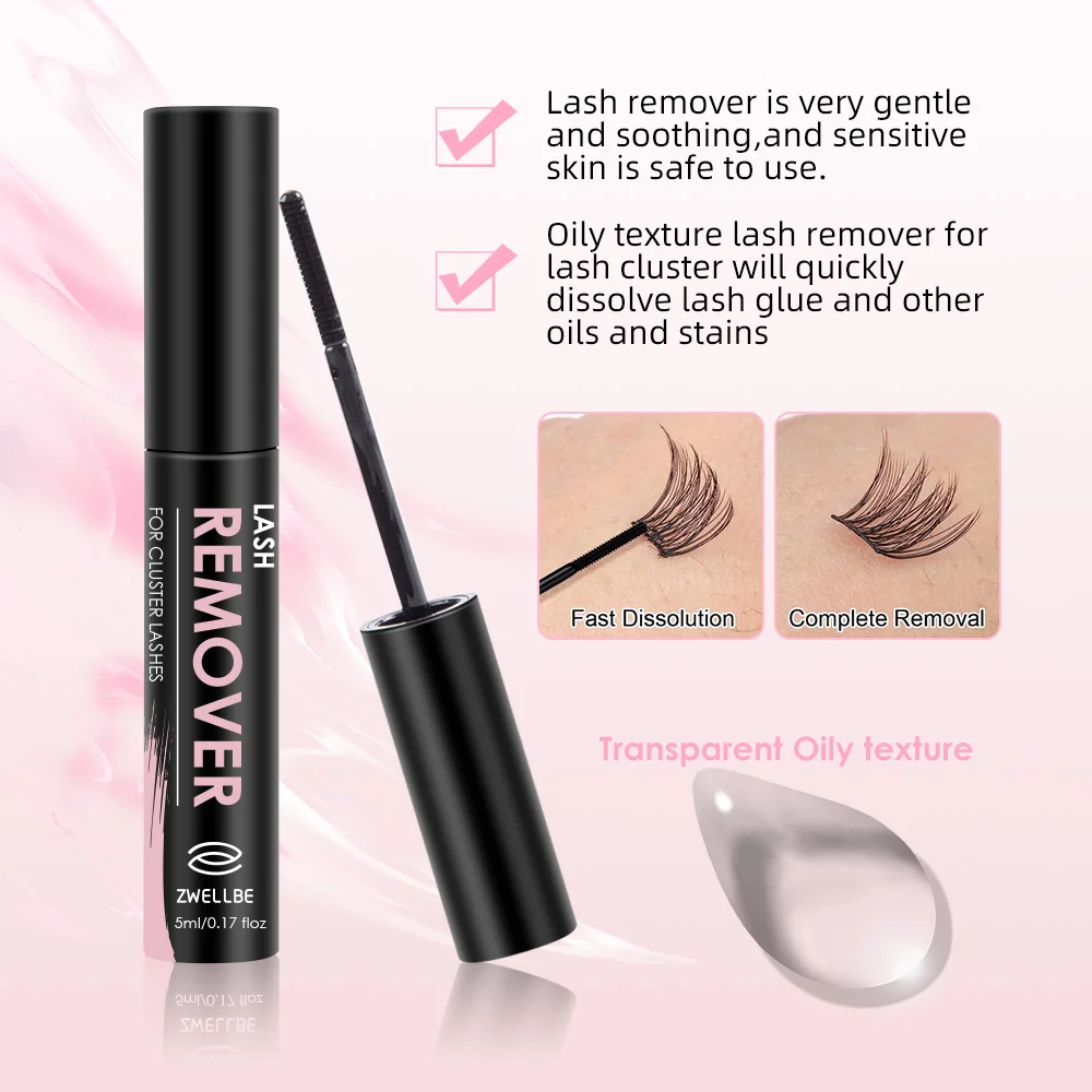Lash Bond and Seal and Remover Kit Clusters Eyelash Glue Remover Waterproof DIY Eyelash Extensions Glue Strong Hold Fast Remove 5