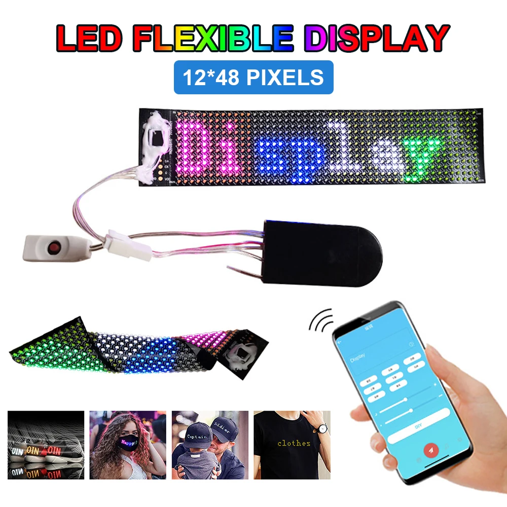 

LED Bluetooth Digital DIY Programmable Scrolling Name Message Tag Badge Sign