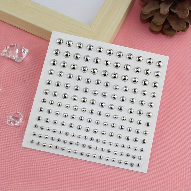 1sheet Cool Punk Trendy Silvery Simulation Studs Acrylic Stickers For Ear Nose Eye Studs Women Girls Casual Makeup Patches acrylic stickers