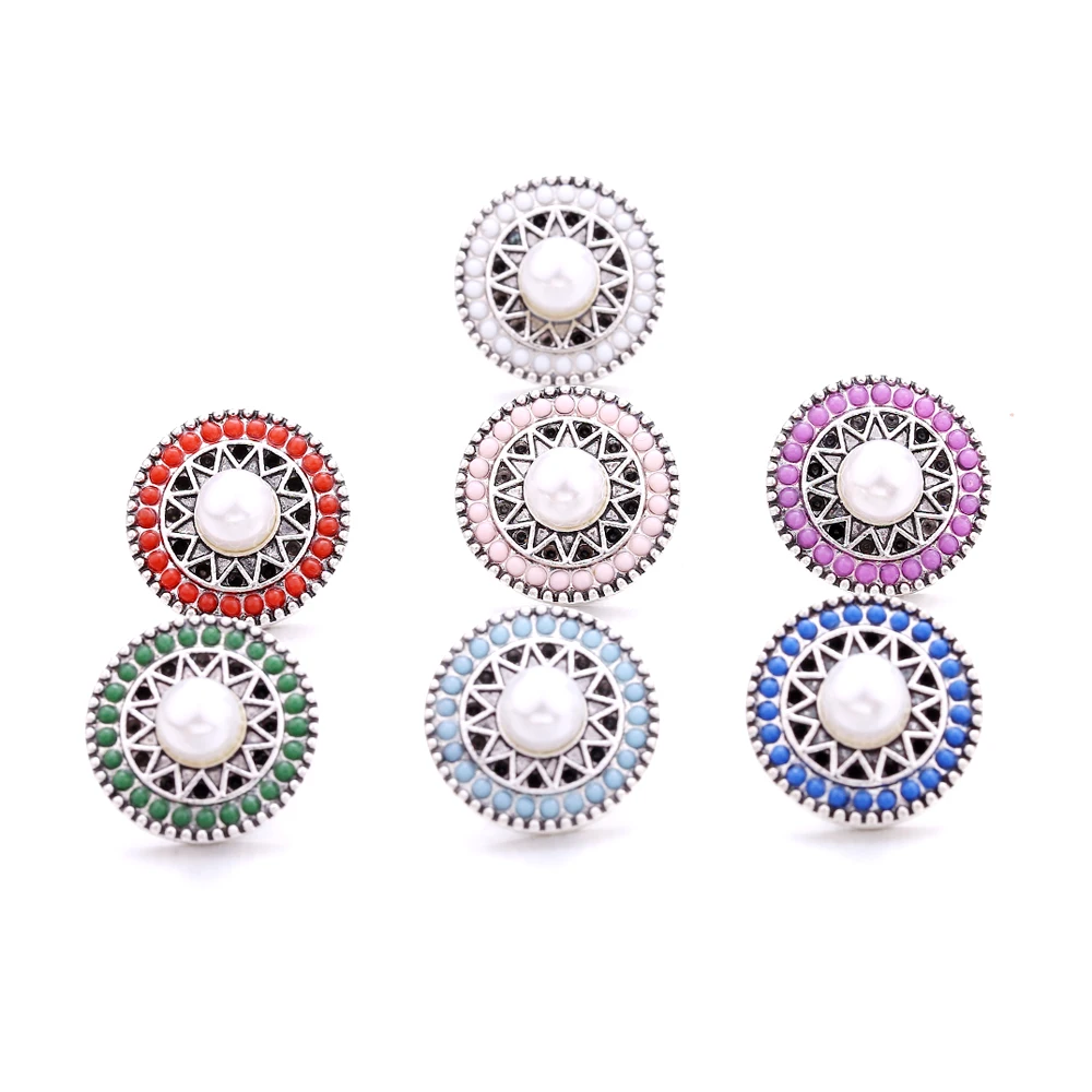 20pcs New Snap Jewelry Vintage Metal Round 18mm Snap Buttons Snap Bracelet Necklace Interchangeable Jewelry