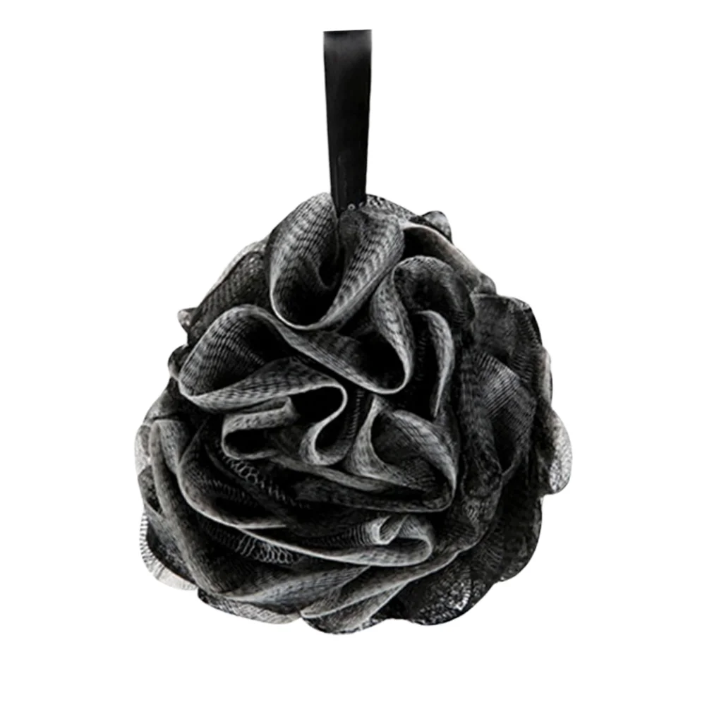 Bath Ball Mesh Nets Shower Ball Bath Scrubber Creative Bath Flower Black