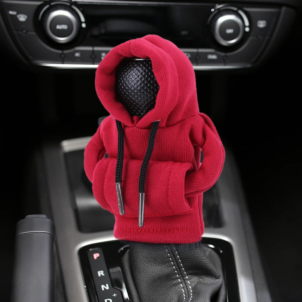  Car Gear Shift Cover Hoodie Car Gear Shift Cover - Mini Hoodie  for Car Shifter, Stylish Automotive Interior Accessories with Fashionable  Hooded Shirt Design - Car Shifter Knobs Cover Trim (2Pc's