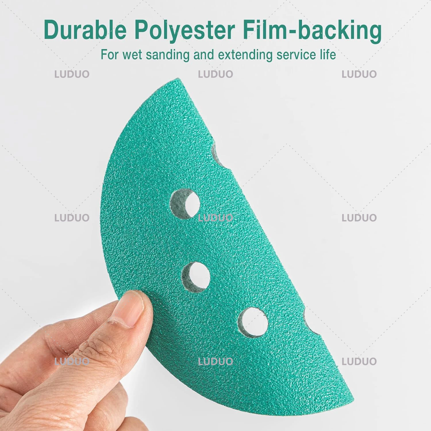 Wet Dry Sandin 60-2000 Grits Hook and Loop Polyester Film Sandpaper Sanding Disc Abrasive Polishing Tools 10Pcs 5inch 8 Holes