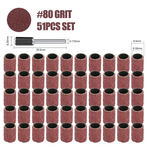 CMCP Sanding Drum Set Grit #80 #100 #120 Dremel With Sanding Mandrels Sanding Bands For Dremel Rotary Tools Abrasive Tools - Image 14