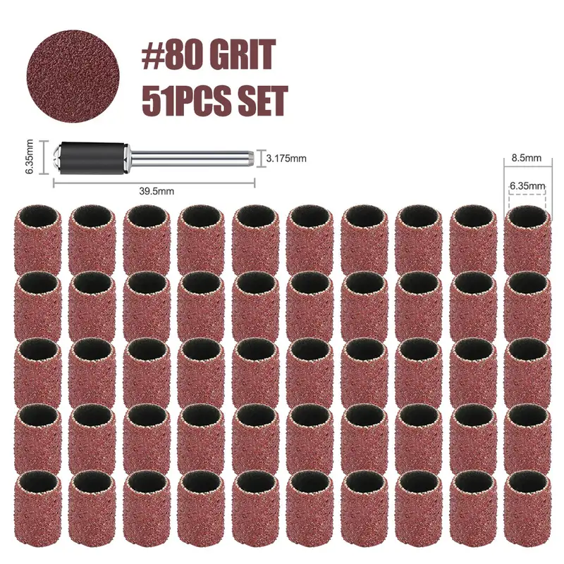 CMCP Sanding Drum Set Grit #80 #100 #120 Dremel With Sanding Mandrels Sanding Bands For Dremel Rotary Tools Abrasive Tools - Image 14