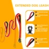 Heavy Duty Dog Leash- Nylon reflective dog leash with Soft Padded 2 Handle & Auto Lock Frog Clip Outdoor dog leash 2
