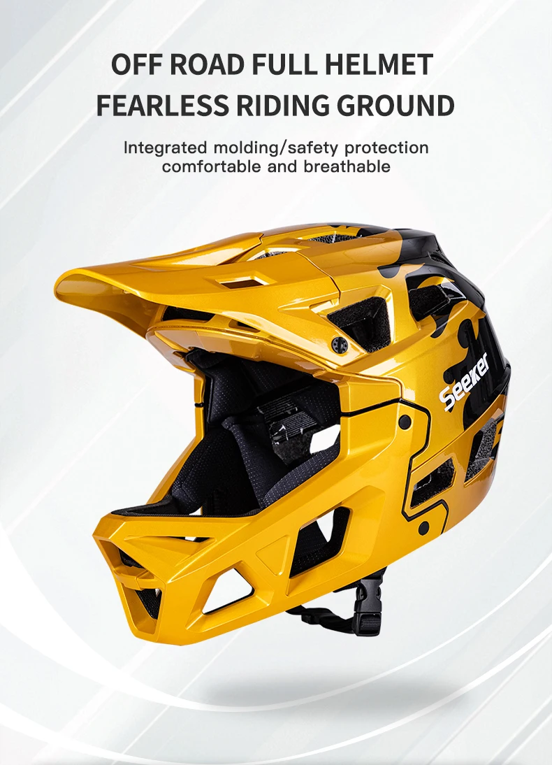 UMUSEEKER Fahrrad-Offroad-Vollvisierhelm mit Belüftung und atmungsaktivem Design für Mountainbike-Fahren und Downhill-Schutz – Detail 1