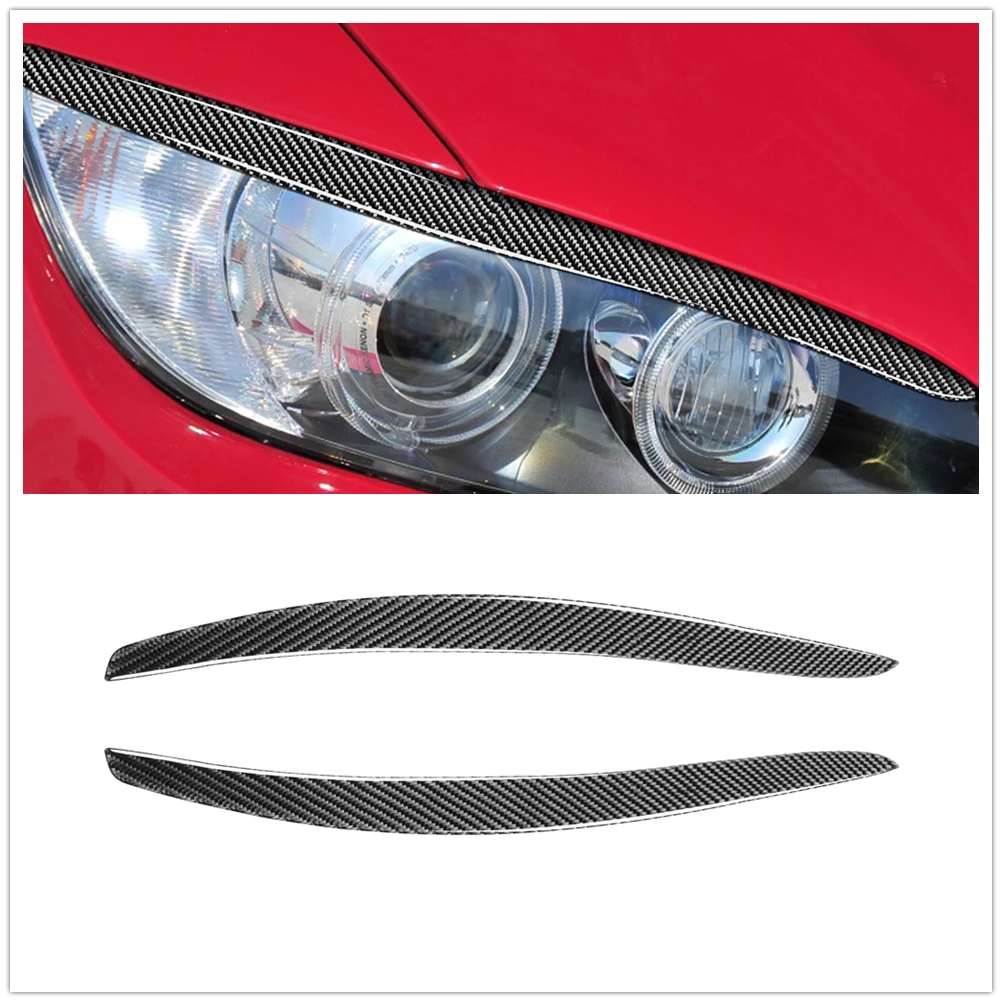 

Carbon Fiber Car Front Head Light Cover Brow Headlight Eyebrow Headlamp Eyelid Trim For BMW 3 Series E92 E93 M3 Coupe 2006-2012